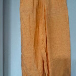 Cynthia Rowley Tangerine Linen Trousers